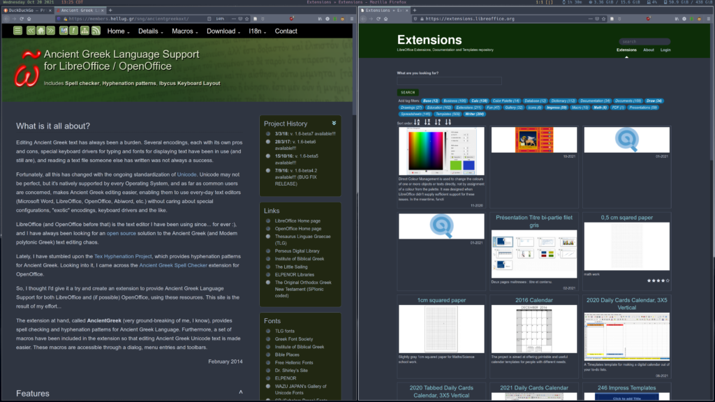 LibreOffice extension websites